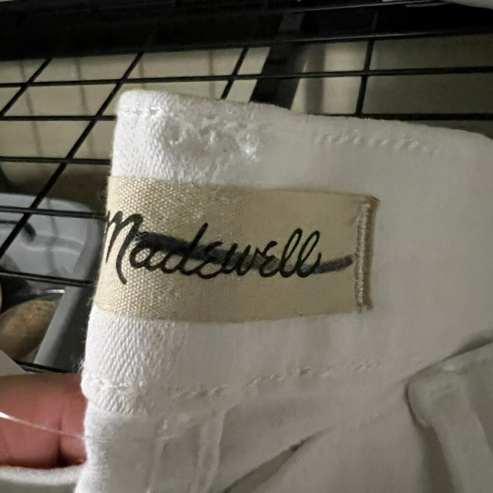 Madewell $128 Kick Out Crop jeans in Pure White Size 33 NI961 - Picture 8 of 8